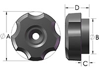 F2 Fluted Knob Line Drawing